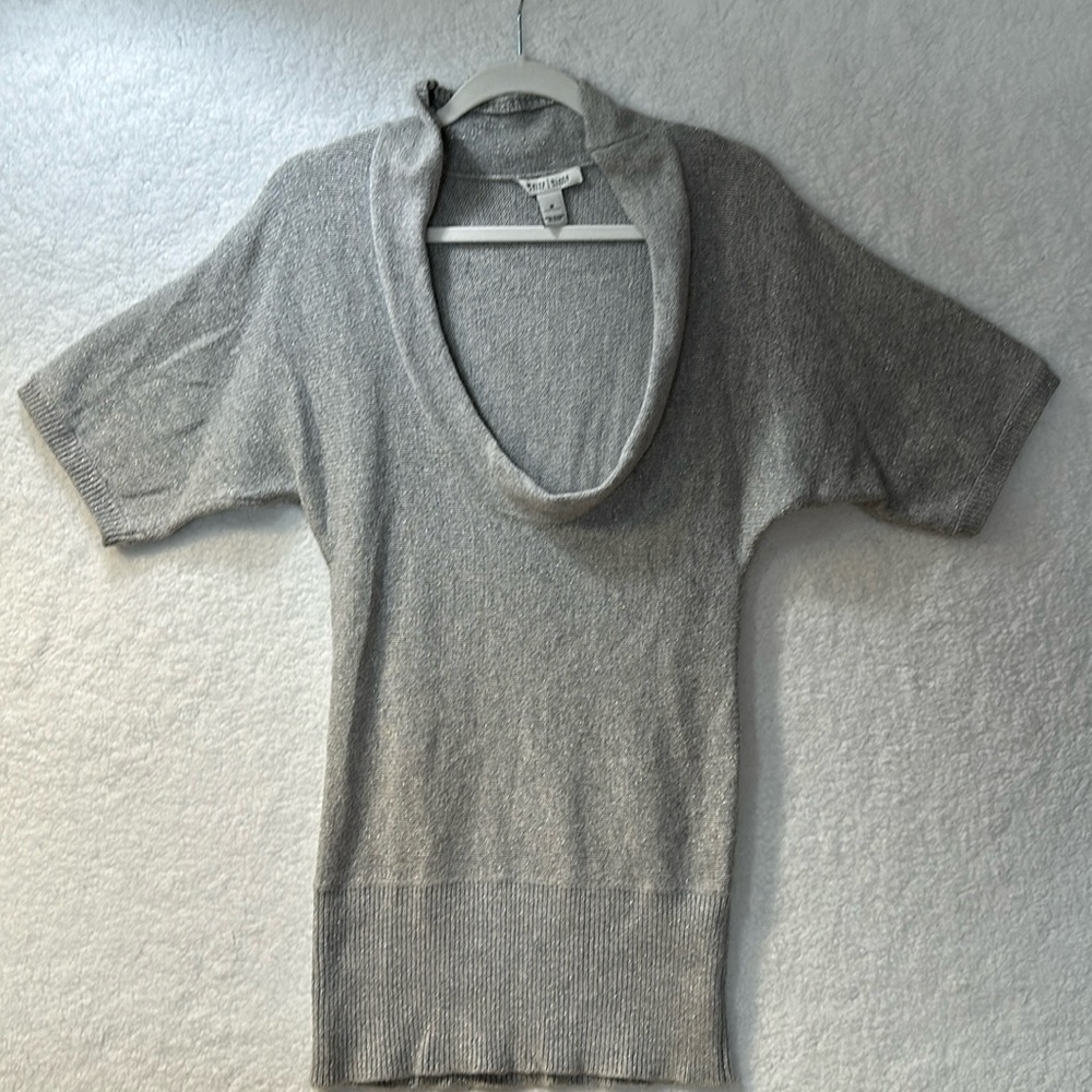 White House Black Market Women’s Grey Sparkle Sweater Size Medium